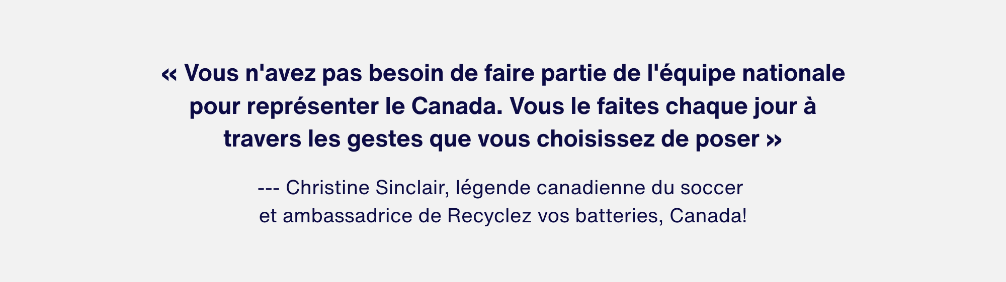 Christine Sinclair Quote Banner French